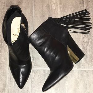 HOT Sam Edelman Booties Leather/Suede Tassels 8.5